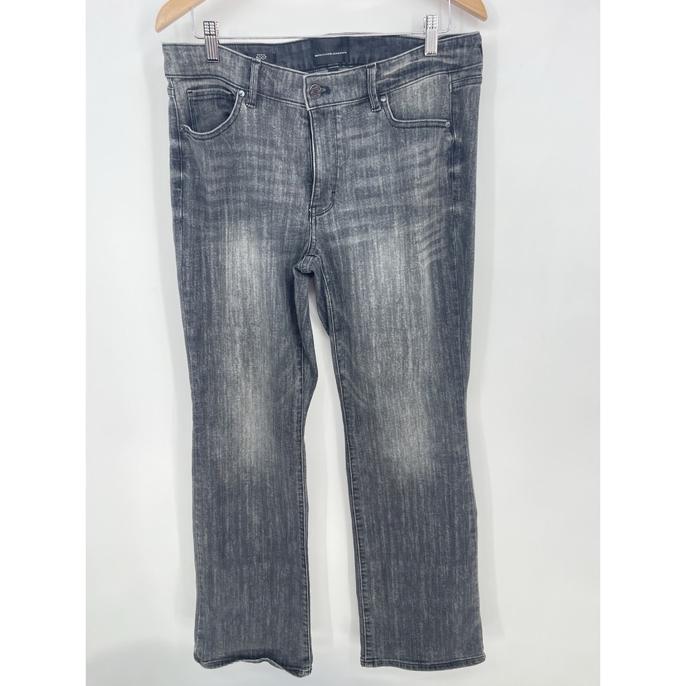 WHBM The Everyday Soft Boot Jeans Womens 12 Mid‎ Rise Curvy Black Denim Bin9